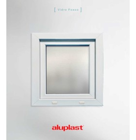 Janela PVC 60×70 cm Oscilobatente vidro duplo fosco | Aluplast A+