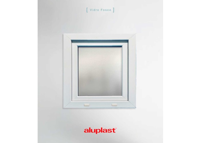 Janela PVC 60×70 cm Oscilobatente vidro duplo fosco | Aluplast A+