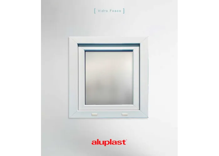 Janela PVC 60×70 cm Oscilobatente vidro duplo fosco | Aluplast A+