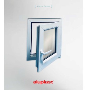 Janela PVC 60×70 cm Oscilobatente vidro duplo fosco | Aluplast A+