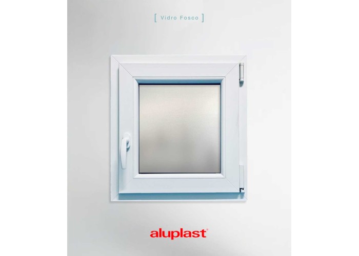 Janela PVC 60×70 cm Oscilobatente vidro duplo fosco | Aluplast A+