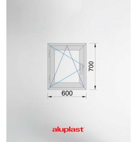 Janela PVC 60x70 cm Oscilobatente vidro duplo fosco | Aluplast A+