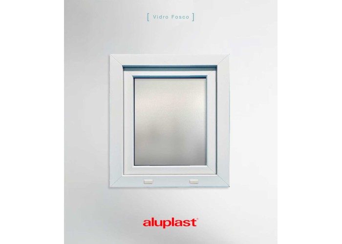 Janela PVC 60×80 cm Oscilobatente vidro duplo fosco | Aluplast A+