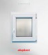 Janela PVC 60×80 cm Oscilobatente vidro duplo fosco | Aluplast A+