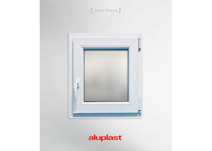 Janela PVC 60×80 cm Oscilobatente vidro duplo fosco | Aluplast A+
