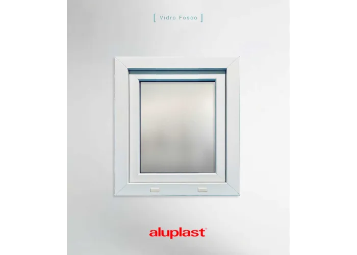 Janela PVC 60×80 cm Oscilobatente vidro duplo fosco | Aluplast A+
