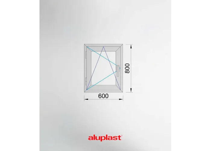 Janela PVC 60×80 cm Oscilobatente vidro duplo fosco | Aluplast A+