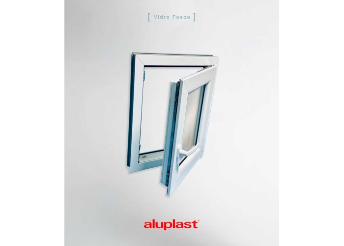 Janela PVC 70x100 Oscilobatente vidro Fosco Aluplast A+ | Entrega rápida