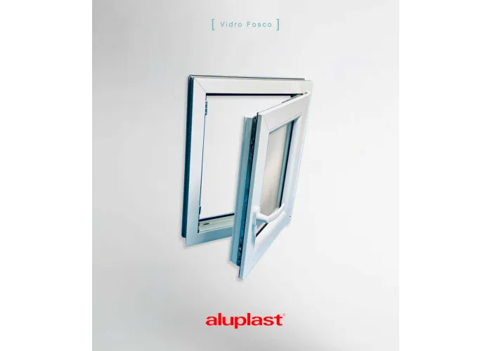 Janela PVC 70x100 Oscilobatente vidro Fosco Aluplast A+ | Entrega rápida