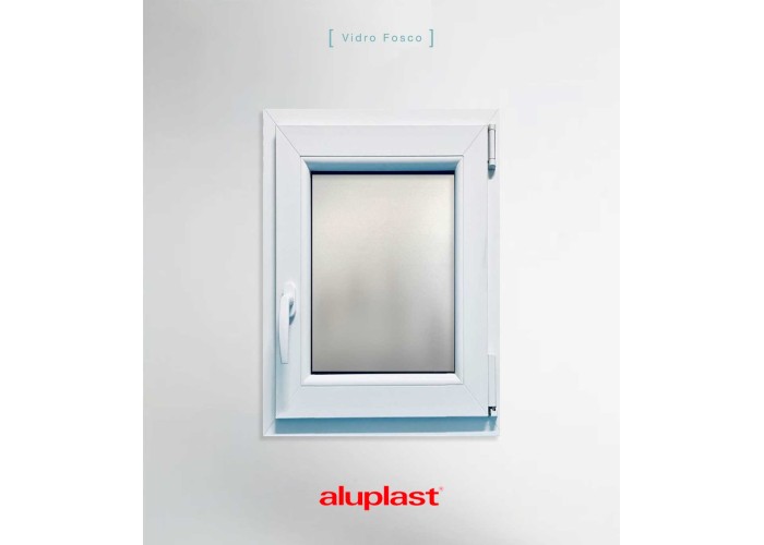 Janela PVC 70x100 Oscilobatente vidro Fosco Aluplast A+ | Entrega rápida