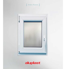 Janela PVC 70x100 Oscilobatente vidro Fosco Aluplast A+ | Entrega rápida