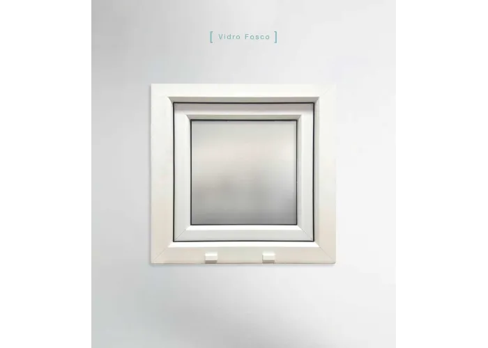 Janela PVC 50x50cm Basculante Vidro Duplo Fosco | Entrega rápida