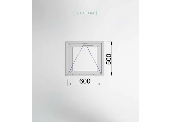 Janela PVC 60x50cm Basculante Vidro Duplo Fosco | Entrega rápida