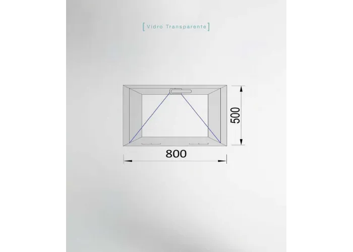 Janela PVC 80x50cm Basculante Vidro Duplo transparente|Entrega rápida