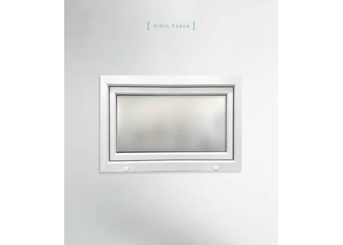 Janela PVC 80x50cm Basculante Vidro Duplo fosco | Entrega rápida