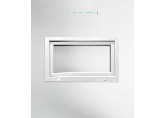 Janela PVC 100x50cm Basculante Vidro Duplo transparente|Entrega rápida