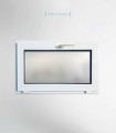 Janela PVC 100x50cm Basculante Vidro Duplo FOSCO LISO Perfil EP60