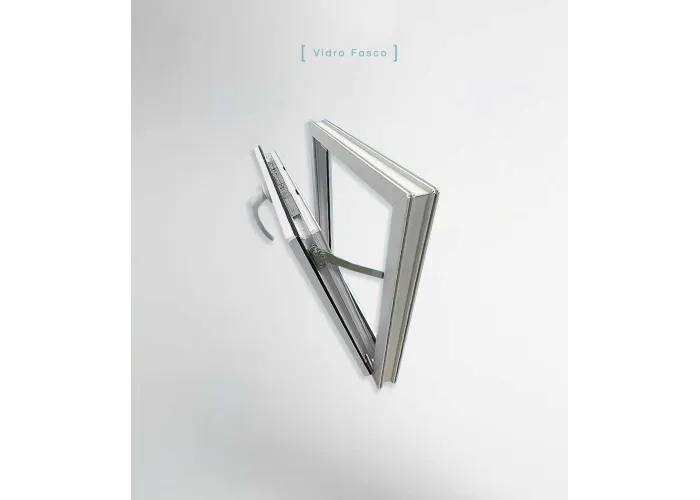 Janela PVC 100x50cm Basculante Vidro Duplo fosco | Entrega rápida