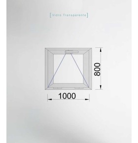 Janela PVC 100x80cm Basculante Vidro Duplo transparente|Entrega rápida