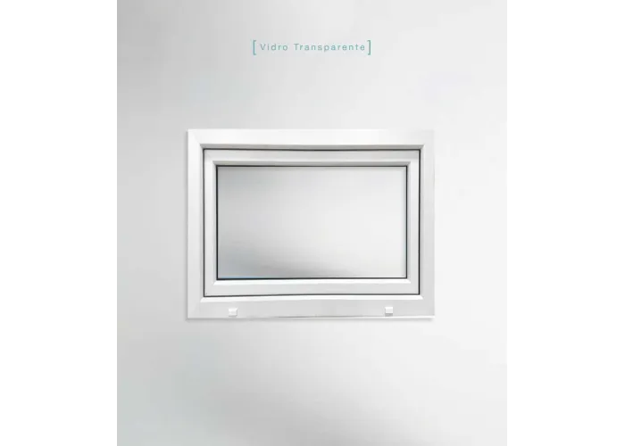 Janela PVC 100x80cm Basculante Vidro Duplo transparente|Entrega rápida