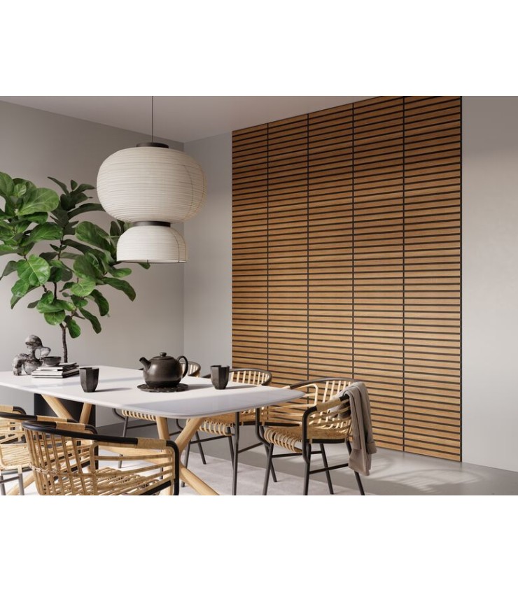 Revestimento Ripado Acústico Carvalho Escuro