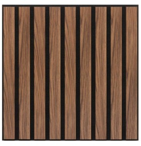 Revestimento Ripado Acústico Nogueira Decowall 50x50x1,7cm - 4 Unidades (1m²)