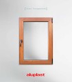 Janela PVC 80x100cm Oscilobatente DIREITA Carvalho Dourado Vidro Duplo ALUPLAST