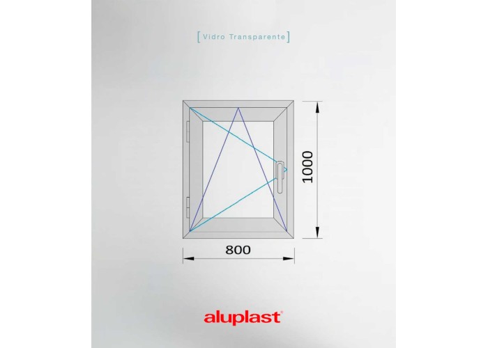 Janela PVC 80x100cm Oscilobatente Esquerda Carvalho Dourado Vidro Duplo Aluplast