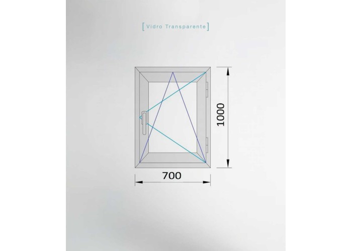 Janela PVC 70x100cm Oscilobatente Direita Nogueira Vidro Duplo