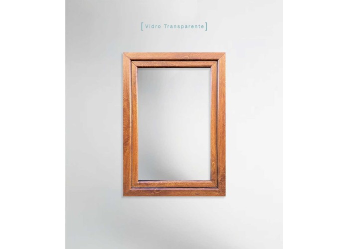 Janela PVC 70x100cm Oscilobatente Esquerda Carvalho Dourado Vidro Duplo