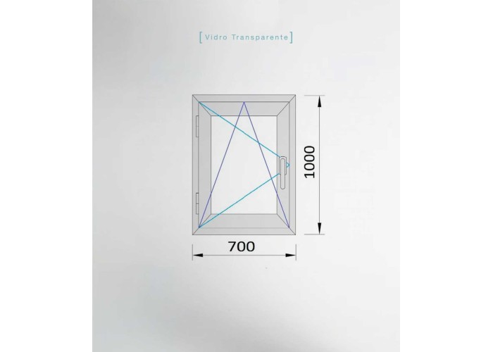 Janela PVC 70x100cm Oscilobatente Esquerda Carvalho Dourado Vidro Duplo