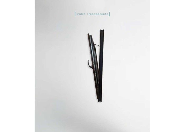 Janela PVC 70x100cm Oscilobatente Esquerda Nogueira Vidro Duplo