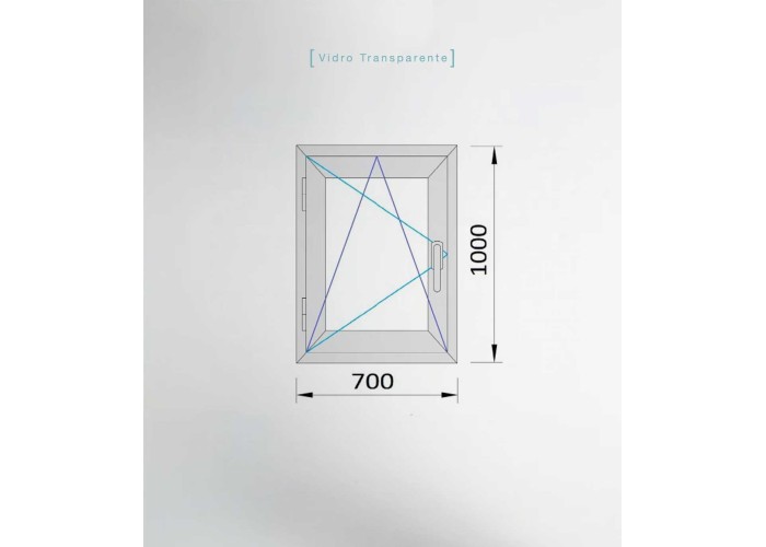 Janela PVC 70x100cm Oscilobatente Esquerda Nogueira Vidro Duplo