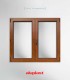 Janela PVC 100x100cm Oscilobatente Carvalho Dourado Vidro Duplo Aluplast