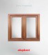 Janela PVC 120x100cm Oscilobatente Carvalho Dourado Vidro Duplo Aluplast
