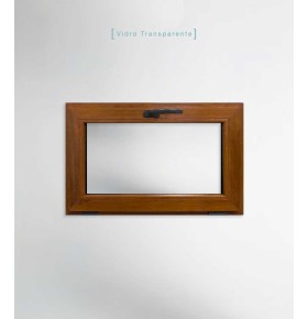 Janela PVC 80x50cm Basculante Carvalho Dourado Vidro Duplo