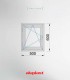 Janela PVC 50x60cm Oscilobatente Esquerda Antracite Vidro Duplo Fosco Liso Aluplast