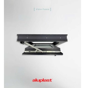 Janela PVC 50x60cm Oscilobatente Direita Antracite Vidro Duplo Fosco Liso Aluplast