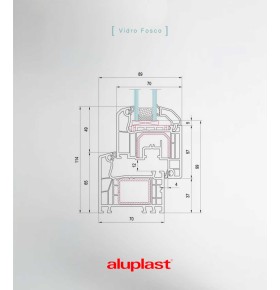 Janela PVC 50x60cm Oscilobatente Direita Antracite Vidro Duplo Fosco Liso Aluplast