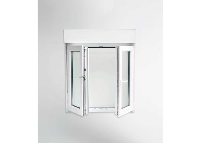 Janela PVC 120x117cm Oscilobatente com Estore Vidro Duplo | Cando