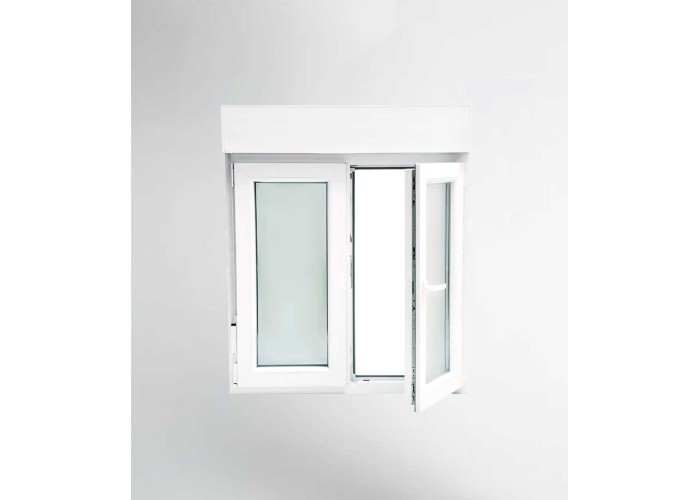 Janela PVC 120x117cm Oscilobatente com Estore Vidro Duplo | Cando