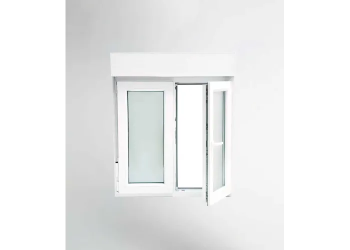 Janela PVC 120x117cm Oscilobatente com Estore Vidro Duplo | Cando