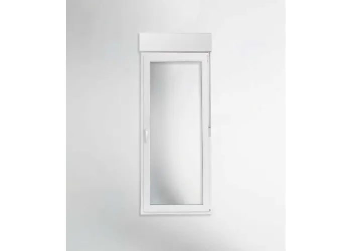 Porta Janela PVC 85x217cm Oscilobatente com Estore Vidro Duplo | Cando
