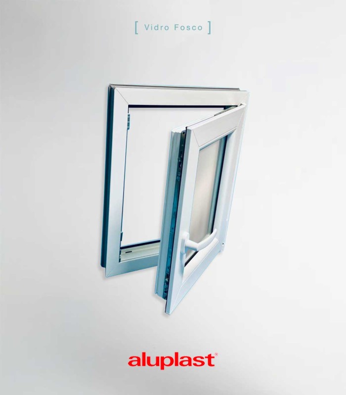 Janela PVC 60x100 Oscilobatente vidro Fosco Aluplast A+ | Entrega rápida