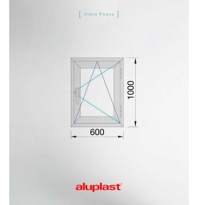 Janela PVC 60x100 Oscilobatente vidro Fosco Aluplast A+ | Entrega rápida