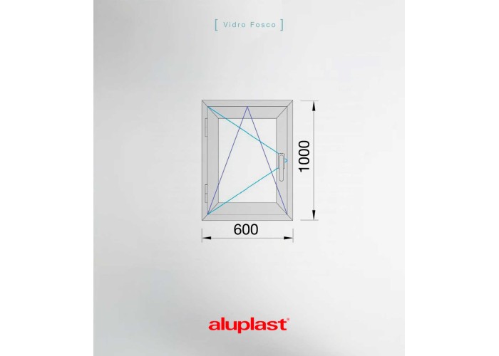 Janela PVC 60x100 Oscilobatente vidro Fosco Aluplast A+ | Entrega rápida