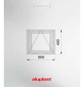 Janela PVC 60x40cm Basculante Vidro Duplo Fosco | Entrega rápida