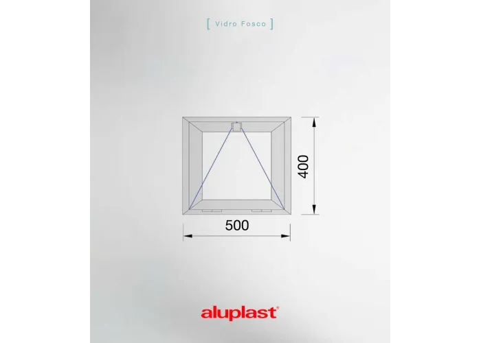 Janela PVC 50x40cm Basculante Vidro Duplo Fosco | Entrega rápida