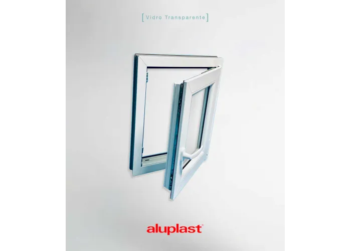 Janela PVC 80x100 cm Oscilobatente vidro duplo | Aluplast A+