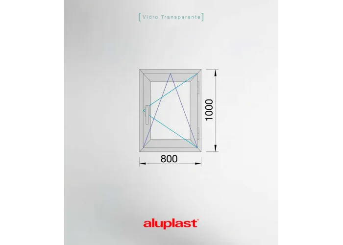 Janela PVC 80x100 cm Oscilobatente vidro duplo | Aluplast A+